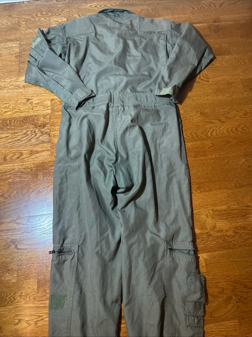 Vintage Military Flight Suit Coveralls Mens M/L Green Jumpsuit Distressed 60s